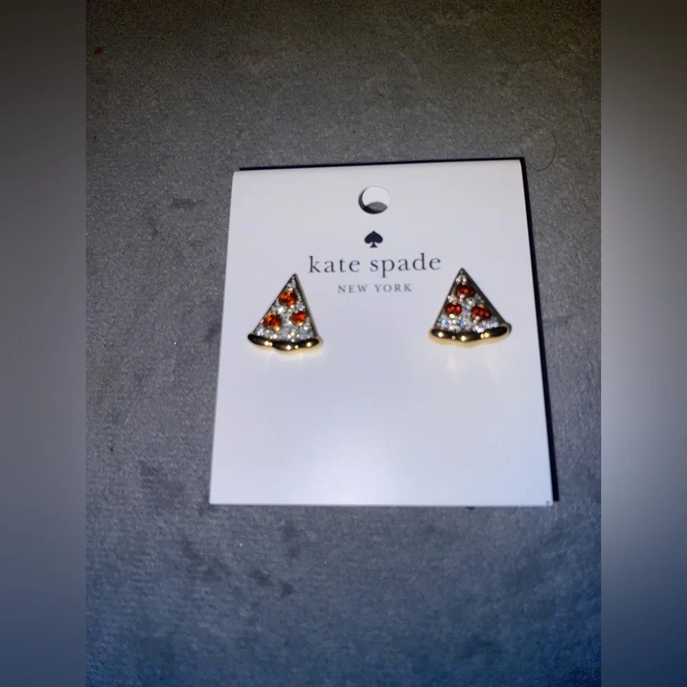 BNWT Kate Spade Cubic Zirconia “Pizza My Heart” Stud Earrings $58
